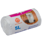 Prügikott sangadega 5L (340x360mm) HDPE 10mic 40 tk/rull läbipaistvad MCLEAN