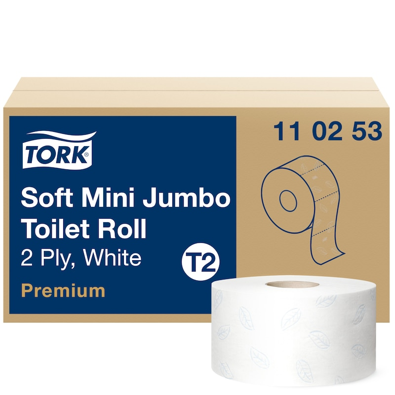 110253-e-com-1b-7310791268491-eu-17 Tualettpaber 2-kihiline TORK Mini Jumbo Premium Soft T2 170m (110253) - Image 1