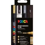 Värvimarker UNI Posca PC-5M 1,8-2,5mm 4 värvi komplekt