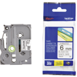 Kleepkirjalint/markeerimislint BROTHER TZE-211 6mm must valgel