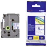 Kleepkirjalint/markeerimislint BROTHER TZE-243 18mm sinine/valge