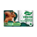 Majapidamispaber 2-kihiline SERLA Orava mustriline 4rl pakis