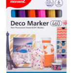 Akrüülmarkerid MonAmi Deco 460 6 metallic neoonvärvi pakis