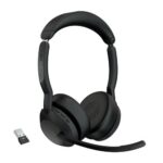 Jabra Evolve2 55 UC Stereo Link380a Wireless Headset, Bluetooth, USB-A, Black