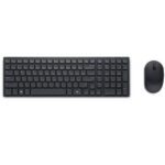 Dell Compact KM555 Silent Wireless Keyboard and Mouse, RF Wireless + Bluetooth, LT, Black