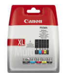 Canon PGI-550XL PGBK/CLI-551 (6431B009) Ink Cartridge Multipack, PGBK/C/M/Y/BK