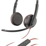POLY Blackwire 3225 Stereo Wired Headset, USB-A, Black