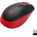 Logitech M190 Full-Size Wireless Mouse, RF Wireless, 1000 DPI, Red