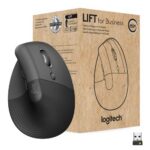 Logitech Lift Vertical for Business Wireless Mouse RF Wireless + Bluetooth, 4000 DPI, Graphite