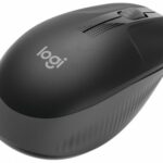 Logitech M190 Full-Size Wireless Mouse, RF Wireless, 1000 DPI, Charcoal