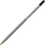 Harilik pliiats FABER-CASTELL Grip B ergonoomiline teritatud kummiga