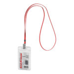 Kaardihoidja ERICH KRAUSE 62x91mm vertikaalne kaelapaelaga punane