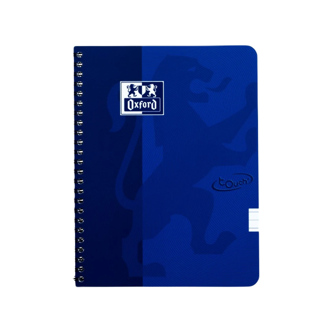Kaustik spiraalköites A5+ jooneline OXFORD Touch kartongkaaned 70 lehte sinine - Image 1