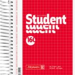 Kaustik spiraalköites A6 BRUNNEN Student ruuduline kartongkaaned 160 lehte