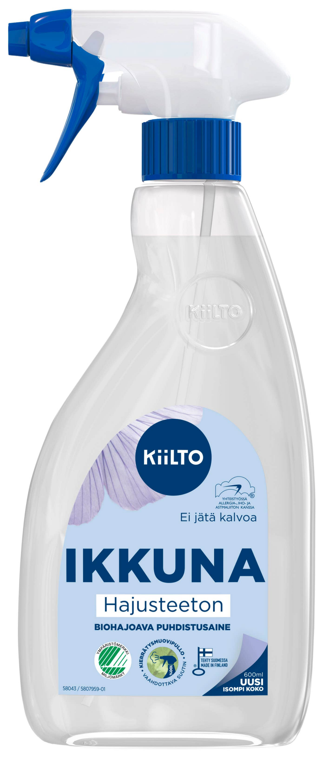 klaasipuhastusvahend_kiilto_lohnatu_spreipudel_600ml-4 Klaasipuhastusvahend KIILTO Lõhnatu spreipudel 600ml - Image 1