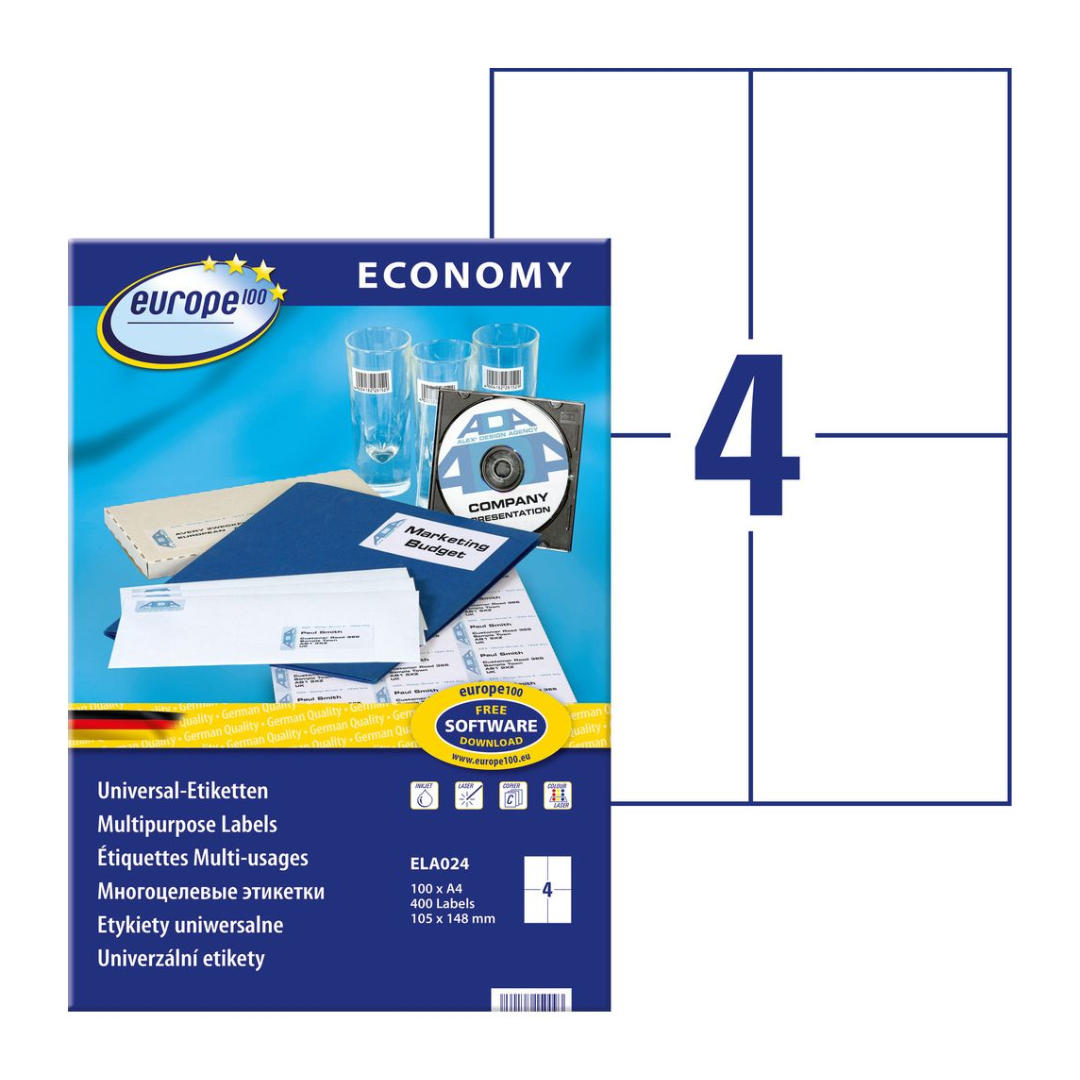 kleebisetikett_avery_economy_105x148mm_4_lehel_100_lehte_2-29 Kleebisetikett AVERY Economy 105x148mm 4 lehel 100 lehte - Image 1