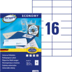 Kleebisetikett AVERY Economy 105x37mm 16 lehel 100 lehte