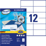 Kleebisetikett AVERY Economy 105x48mm 12 lehel 100 lehte