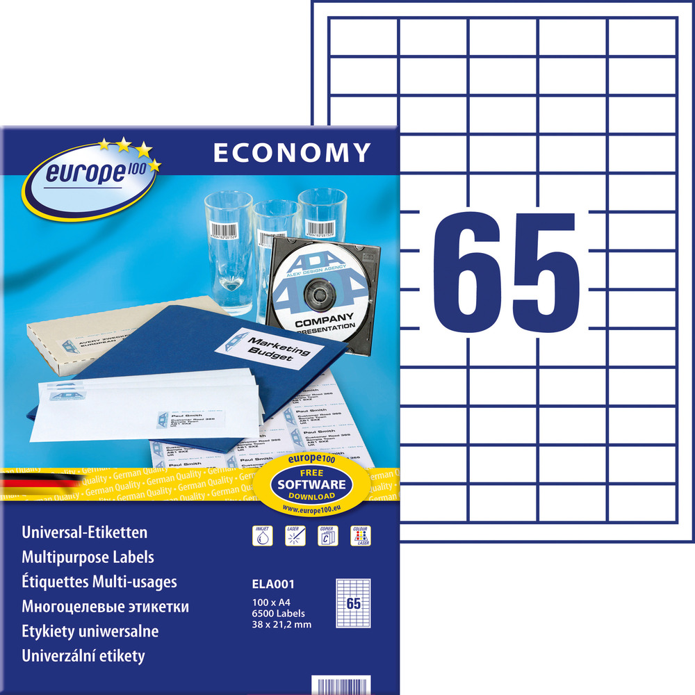 kleebisetikett_avery_economy_38x212mm_65_lehel_100_lehte-11 Kleebisetikett AVERY Economy 38x21,2mm 65 lehel 100 lehte - Pilt 1
