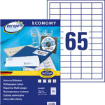 Kleebisetikett AVERY Economy 38x21,2mm 65 lehel 100 lehte