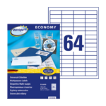 Kleebisetikett AVERY Economy 48,5x16,9mm 64 lehel 100 lehte