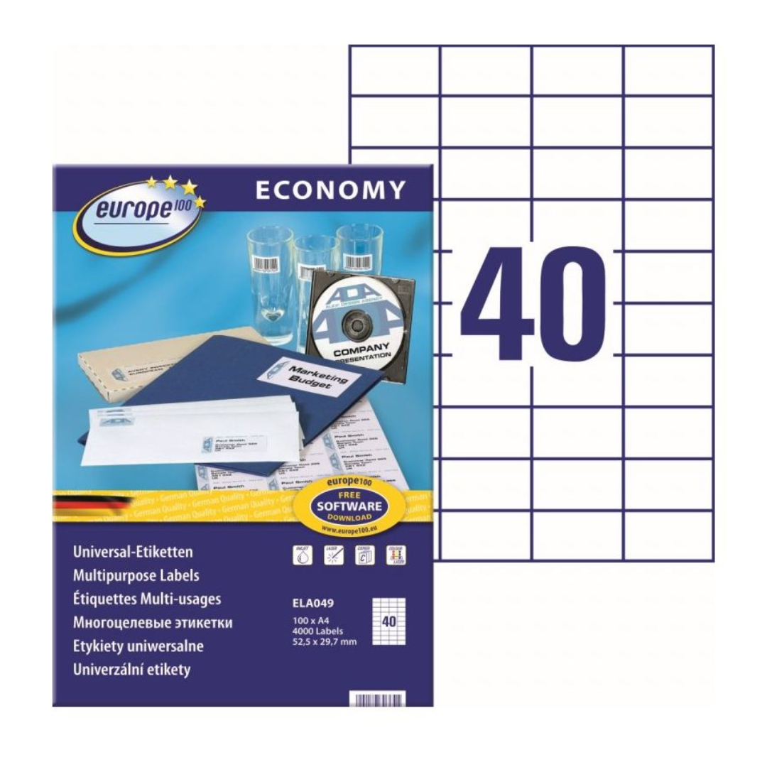 kleebisetikett_avery_economy_525x297mm_40_lehel_100_lehte_1-28 Kleebisetikett AVERY Economy 52,5x29,7mm 40 lehel 100 lehte - Pilt 1