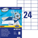 Kleebisetikett AVERY Economy 70x37mm 24 lehel 100 lehte