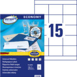 Kleebisetikett AVERY Economy 70x50,8mm 15 lehel 100 lehte