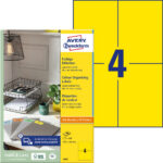 Kleebisetikett AVERY Zweckform 105x148mm 100 lehte kollane (3459)
