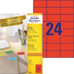 Kleebisetikett AVERY Zweckform 70x37mm 100 lehte punane (3448)