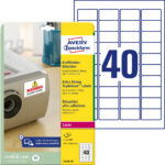 Kleebisetikett AVERY Zweckform Extra Strong 45,7x25,4mm 20 lehte (L6140-20)