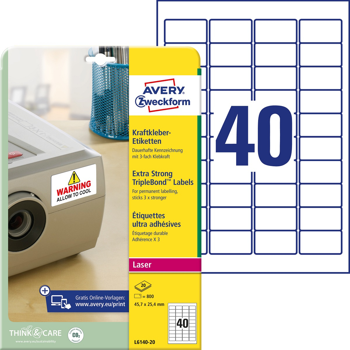 kleebisetikett_avery_zweckform_extra_strong_457x254mm_20_lehte_l6140-20-2 Kleebisetikett AVERY Zweckform Extra Strong 45,7x25,4mm 20 lehte (L6140-20) - Pilt 1