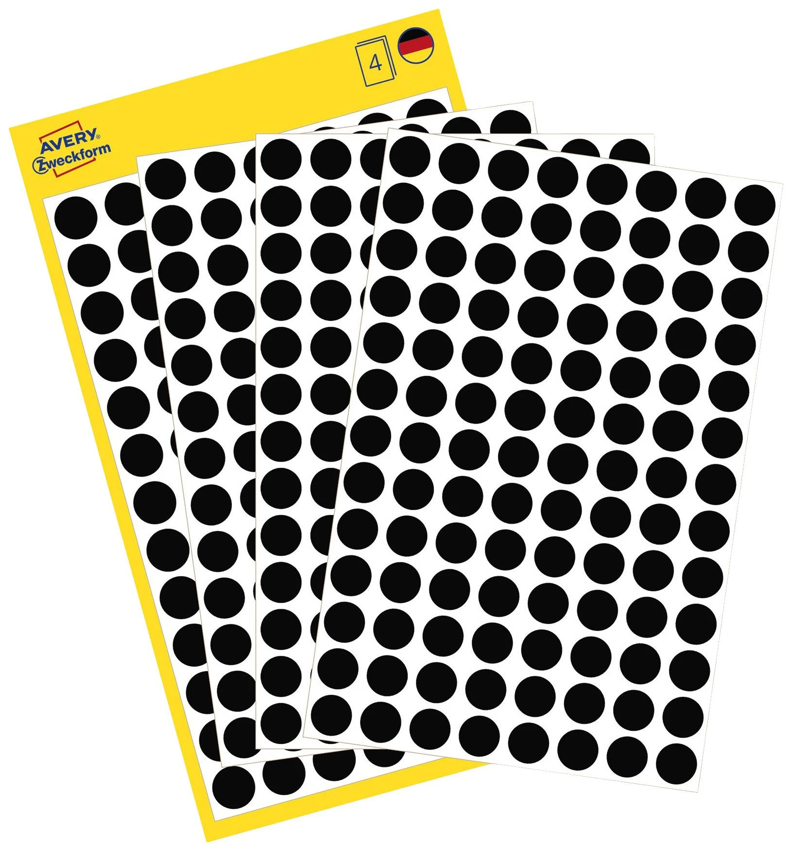 Kleebisetikett AVERY Zweckform Q8mm must 416 tk (3009) - Pilt 1