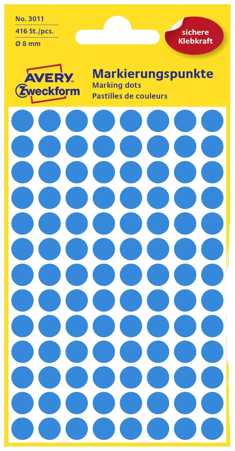 Kleebisetikett AVERY Zweckform Q8mm sinine 416 tk (3011) - Image 1