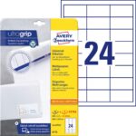 Kleebisetikett AVERY Zweckform Ultragrip 64,6x33,8mm 25+5 lehte (6172)