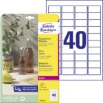 Kleebisetikett läbipaistvast polüesterkilest AVERY Zweckform 45,7x25,4mm 25 lehte (L7781-25)