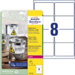 Kleebisetikett polüesterkilest ilmastikukindel AVERY Zweckform 99,1 x 67,7mm 20l permanentse liimiga (L4715-20)