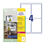 Kleebisetikett polüesterkilest ilmastikukindel AVERY Zweckform 99,1x139mm 20l permanentse liimiga  (L4774-20)