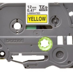 Kleepkirjalint/markeerimislint BROTHER TZE-631 12mm must/kollasel analoog