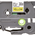 Kleepkirjalint/markeerimislint BROTHER TZE-651 24mm must/kollasel analoog