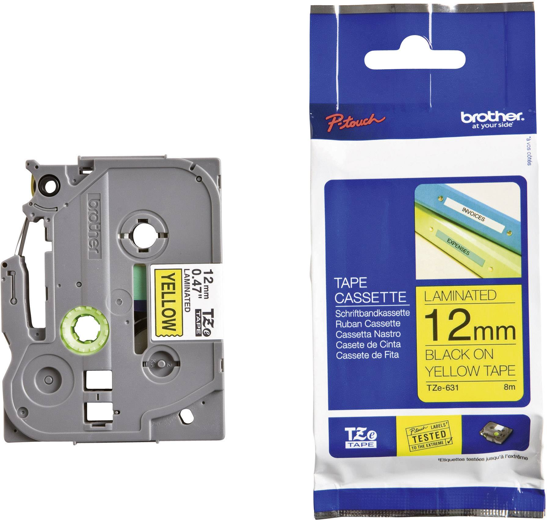 kleepkirjalint_brother_tze_-_631_12mm_must_kollasel-10 Kleepkirjalint/markeerimislint BROTHER TZE-631 12mm must kollasel - Image 1
