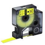 Kleepkirjalint/markeerimislint DYMO A45018 12mm must/kollasel analoog