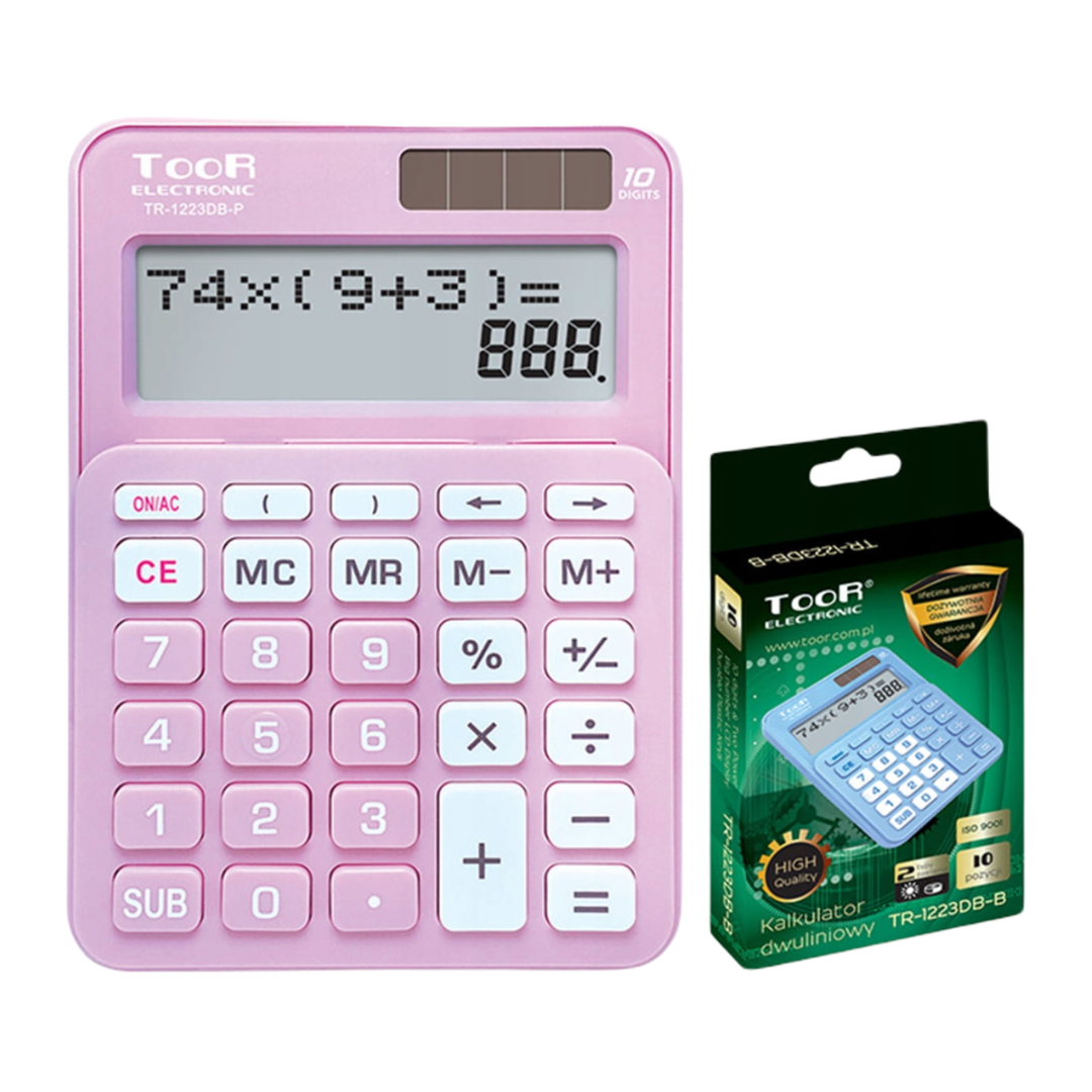 Kalkulaator TOOR TR-1223DB 10 kohaline heleroosa korpus - Pilt 1