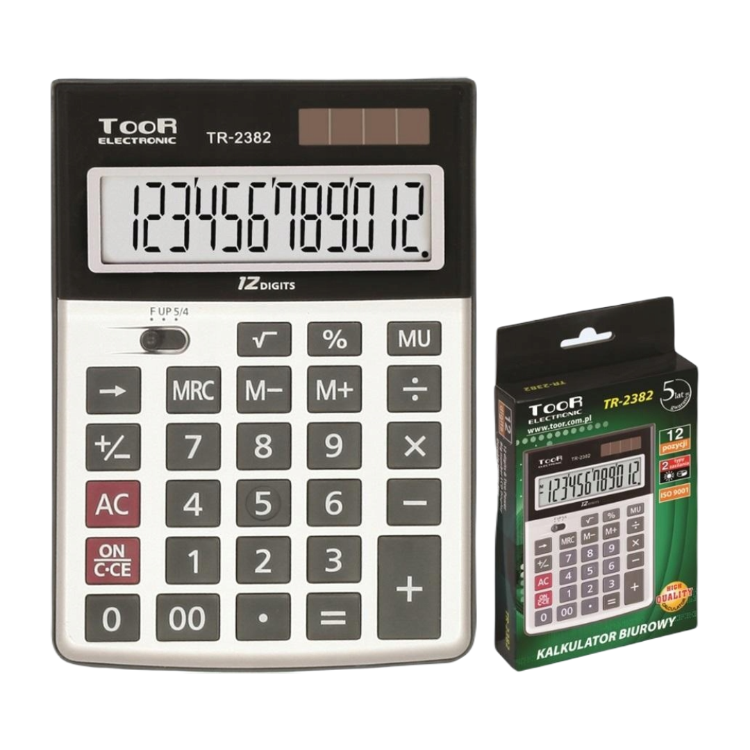 Kalkulaator TOOR TR-2382 12 kohaline hõbedane korpus - Image 1