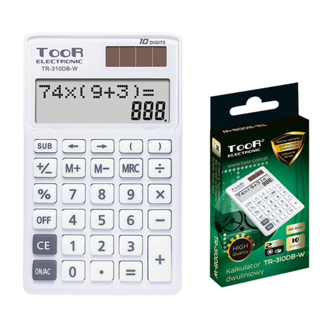 lauakalkulaator_toor_tr-310db-w_10-kohaline_3-10 Kalkulaator TOOR TR-310DB-W 10-kohaline EOL - Pilt 1