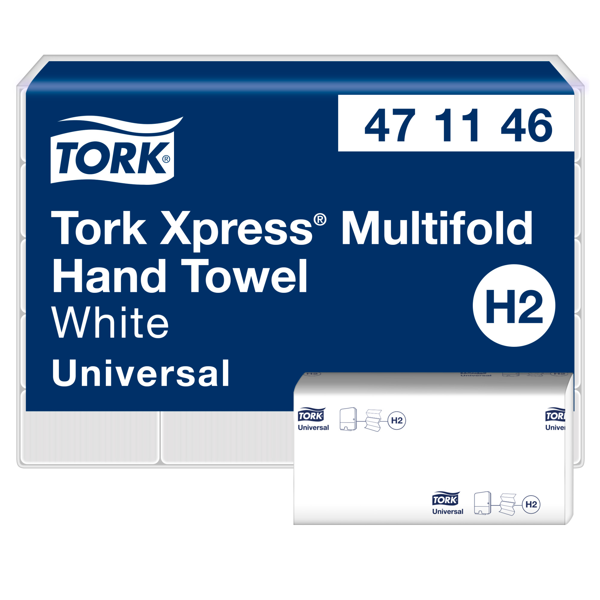 Lehträtik 2-kihiline TORK Xpress Multifold Z-fold Universal H2 23,4x21,3cm 190 lehte (471146) - Pilt 1