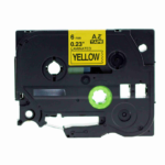 Kleepkirjalint/markeerimislint BROTHER TZE-611 6mm must/kollasel analoog