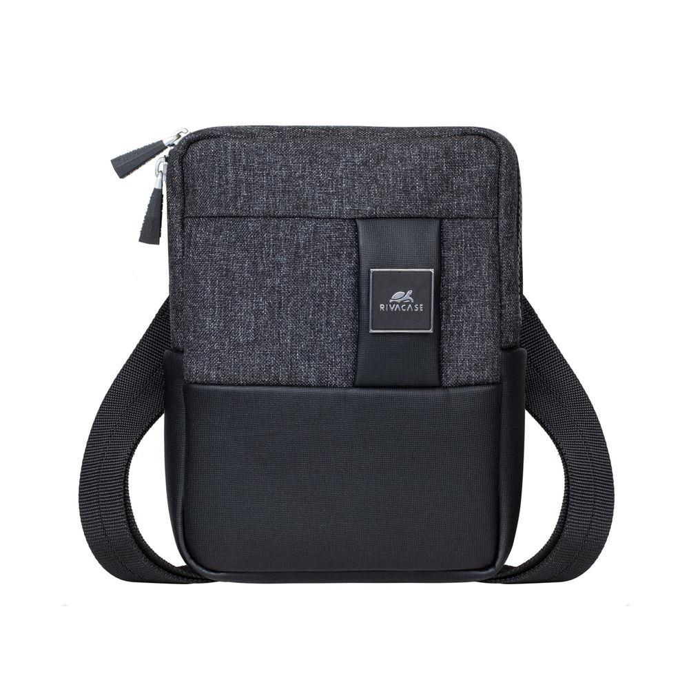 lko-8810blackm-0-c6bc6af9-cf4f-4573-a458-b16f2387e30e-5 TABLET CASE CROSSBODY 8"/8810 BLACK MELANGE RIVACASE - Image 1