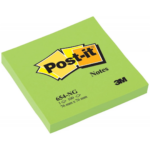 Märkmepaber 76x76mm POST-IT 654 neoonroheline 100 lehte