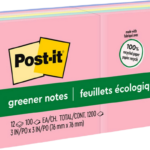 Märkmepaber 76x76mm POST-IT Recycled 654RP pastelsed 12x100 lehte EOL